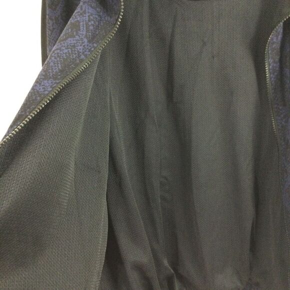 Athleta Women Brooklyn Bomber Track Python Print Full Zip Jacket Blue Sz XLarge - Picture 4 of 10